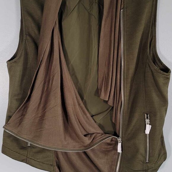 Kardashian Kollection Y2K Drape front green Biker Vest BNWT - Picture 4 of 8